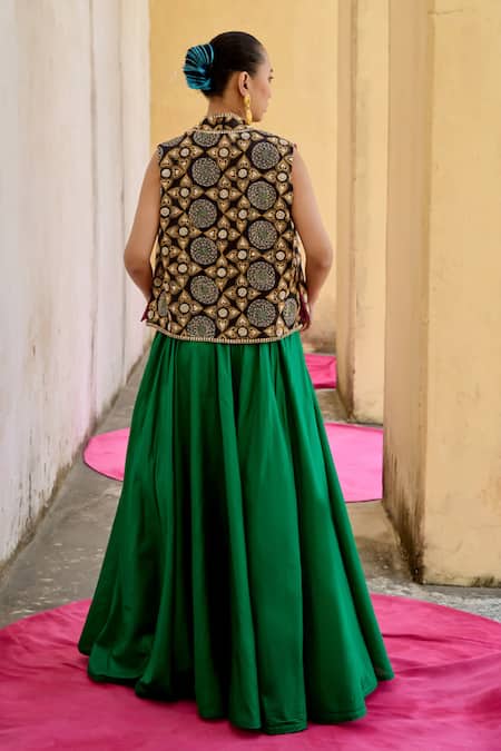 Swati Vijaivargie Embroidered Jacket Lehenga Set 