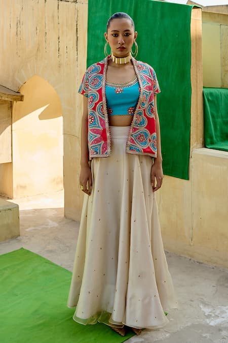 Swati Vijaivargie Embroidered Jacket & Skirt Set 