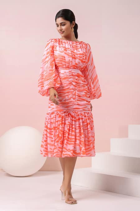 Naintara Bajaj Abstract Printed Dress 