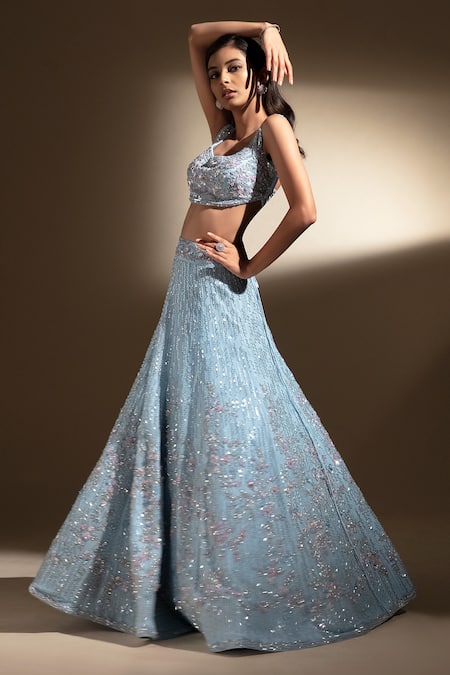 Panihari Floral Embroidered Lehenga & Blouse Set 