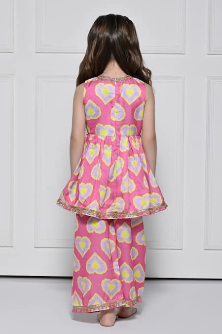 The Pony & Peony Co. Heart Print Anarkali Pant Set 