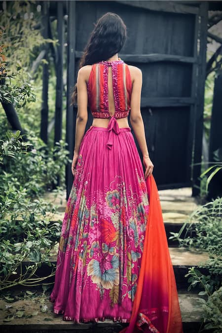 Basil Leaf Florette Print Lehenga Set 