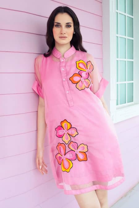 Shagun Nagi The Label Organza Cutwork Floral Dress 