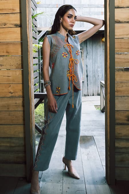 Shagun Nagi The Label Scallop Jacket Pant Set 