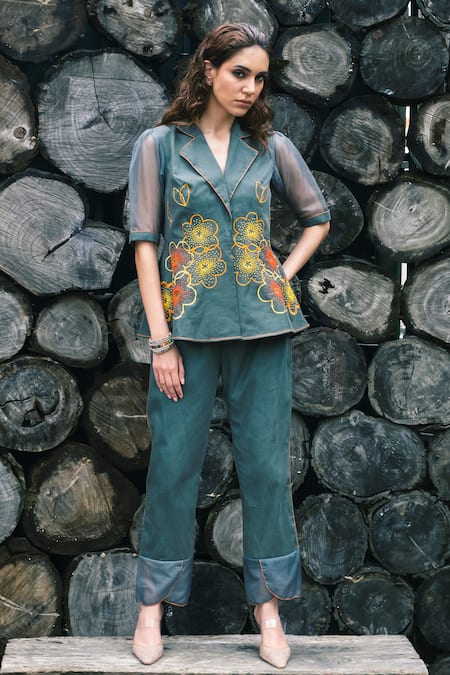 Shagun Nagi The Label French Knot Overlap Top With Pant 