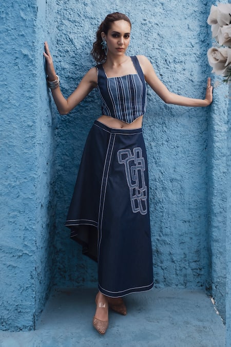 Shagun Nagi The Label Shimmer Corset Skirt Set 