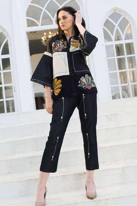 Shagun Nagi The Label Applique Embroidered Shirt With Pant 