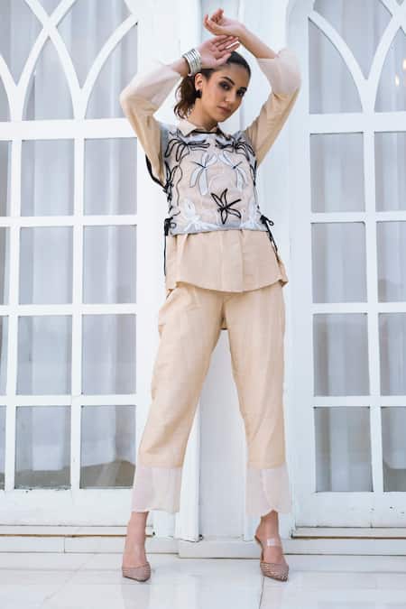 Shagun Nagi The Label Dragonfly Embroidered Waistcoat Pant Set 