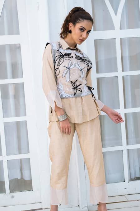 Shagun Nagi The Label Dragonfly Embroidered Waistcoat Pant Set 