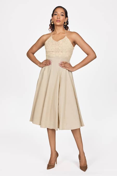 Dev And Viv Embroidered Yoke Dress 