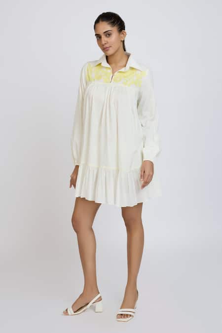 Dev And Viv Embroidered Yoke Dress 