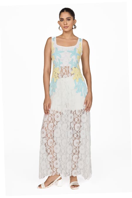 Dev And Viv Lace Embroidered Dress 