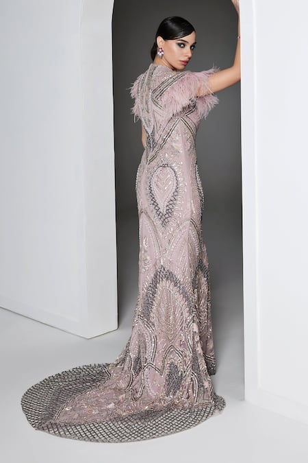 Opus Atelier Mauve Christina Embroidered Gown 