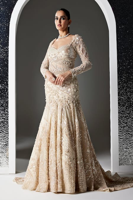 Opus Atelier Ivory Aurelle Embroidered Gown 