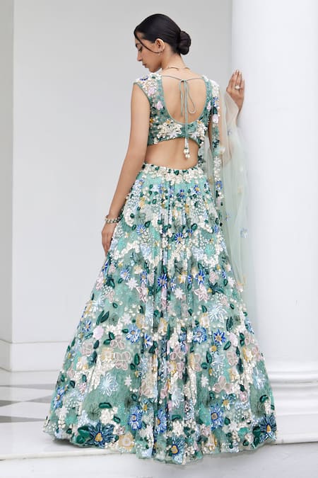 Opus Atelier Floral Embroidered Lehenga Set 