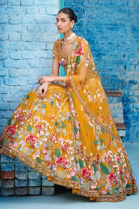 Opus Atelier Yellow Multicolour Zion Lehenga Set 
