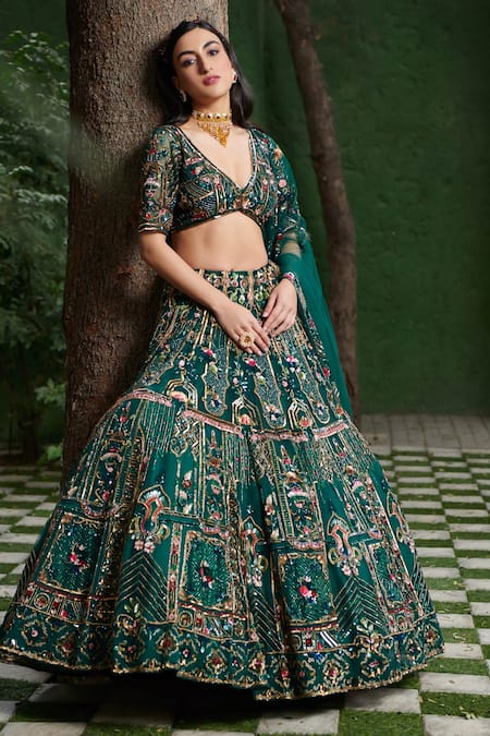 Opus Atelier Geometric Pattern Lehenga Set 