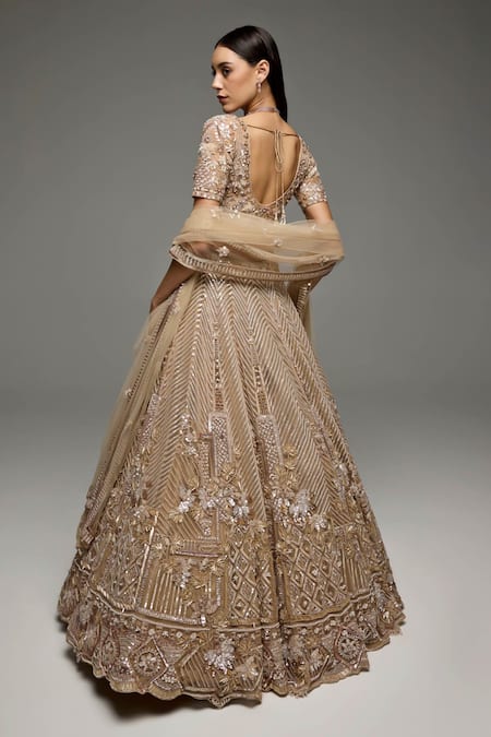Opus Atelier Gold Megan Embroidered Lehenga Set 