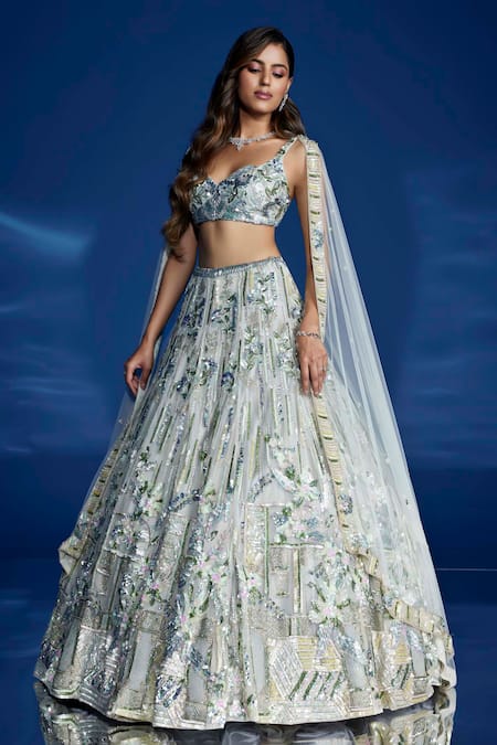 Opus Atelier Light Olive Green Lehenga Set 
