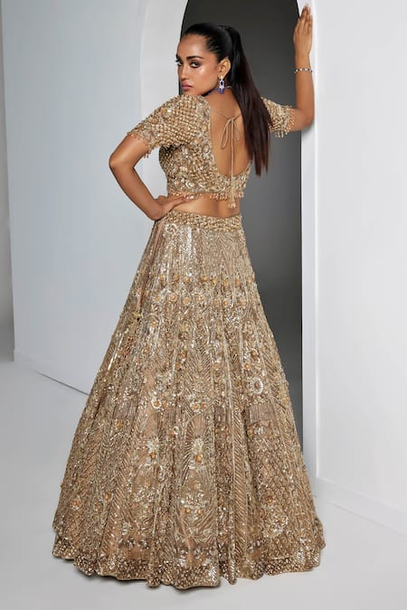 Opus Atelier Gold Ciara Embroidered Lehenga Set 