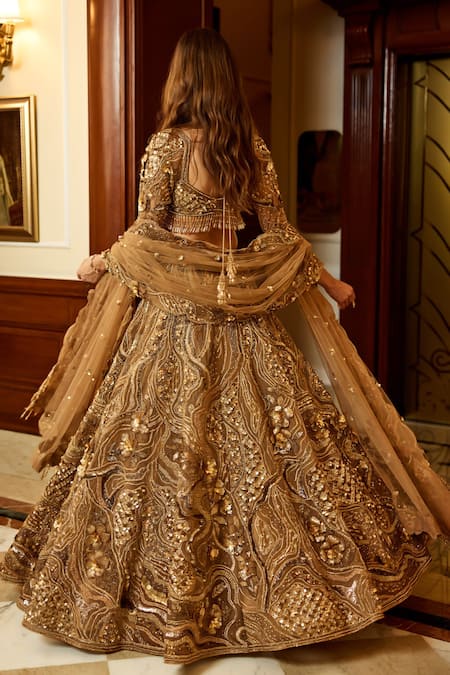 Opus Atelier Gold Marigold Lehenga Set 