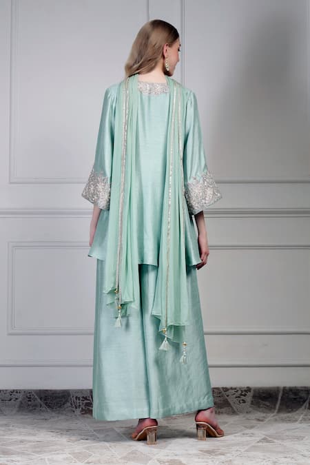 House Of Supriya Embroidered Yoke Kurta Palazzo Set 