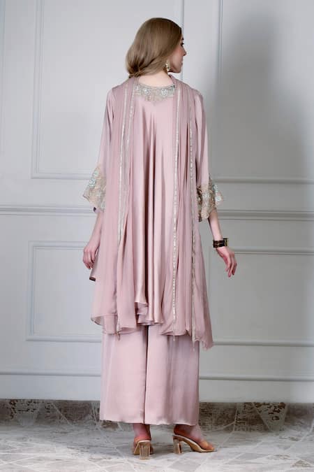 House Of Supriya Asymmetric Embroidered Kurta Set 