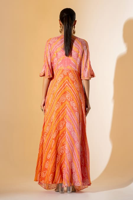 K-Anshika Bandhani Pattern Dress 