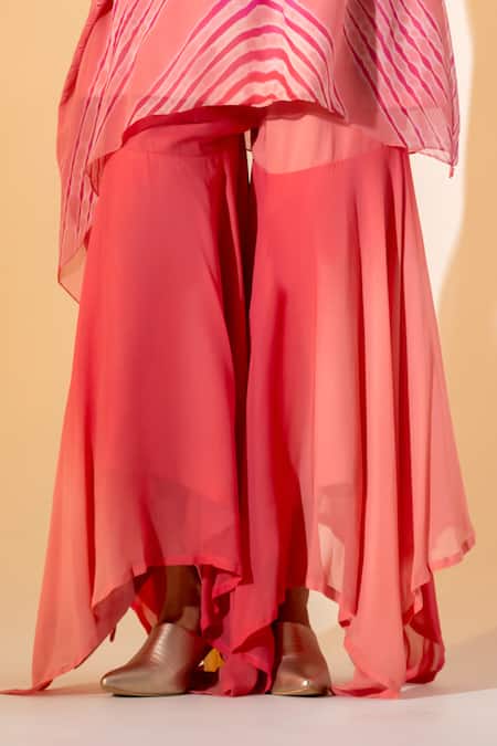 K-Anshika Pink Georgette Embroidery, Tassels, Beads Chevron Pattern Kurta Sharara Set Online at Aza Fashions K-Anshika_Pink Georgette Embroidery, Tassels, Beads Chevron Pattern Kurta Sharara Set _Online_at_Aza_Fashions