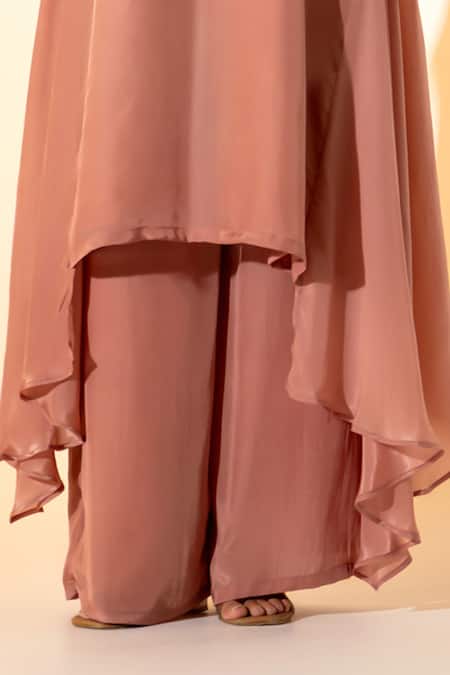 K-Anshika Pink Crepe Embroidery, Beads Round Neck Kurta With Pant Online at Aza Fashions K-Anshika_Pink Crepe Embroidery, Beads Round Neck Kurta With Pant _Online_at_Aza_Fashions