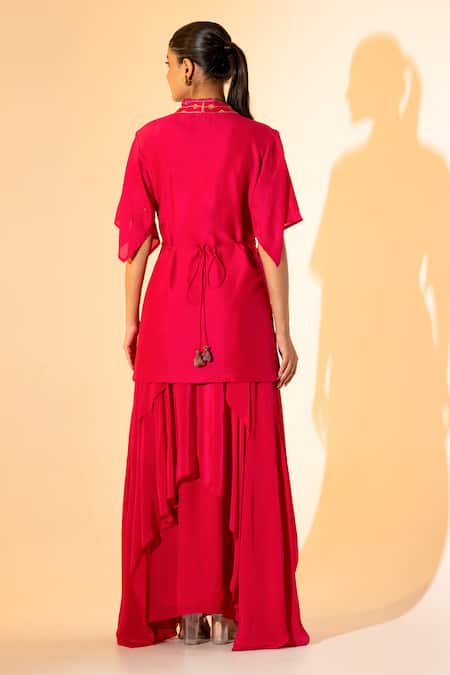 K-Anshika Embroidered Top & Skirt Set 