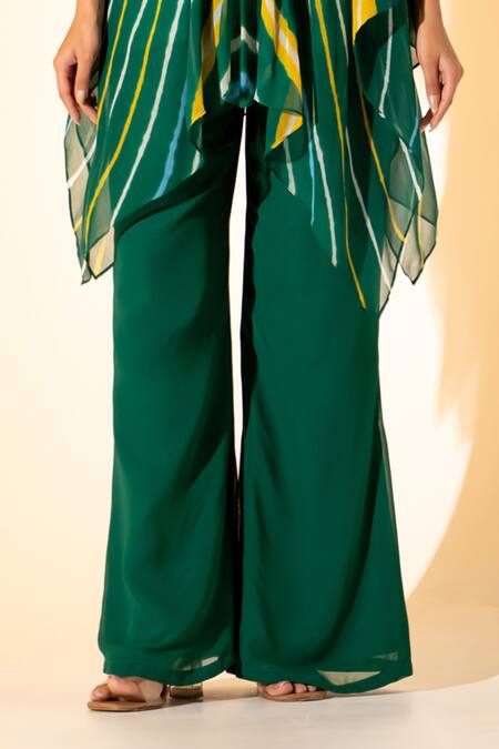 K-Anshika Multi Color Georgette Crystals High Neck Leheriya Pattern Top And Pant Set Online at Aza Fashions K-Anshika_Multi Color Georgette Crystals High Neck Leheriya Pattern Top And Pant Set _Online_at_Aza_Fashions