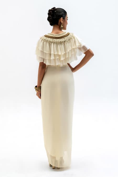 Garo Ruffled Top With Draped Skirt 
