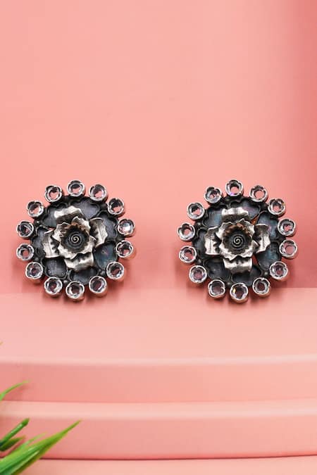 Sangeeta Boochra Blooming Grace Silver Studs 