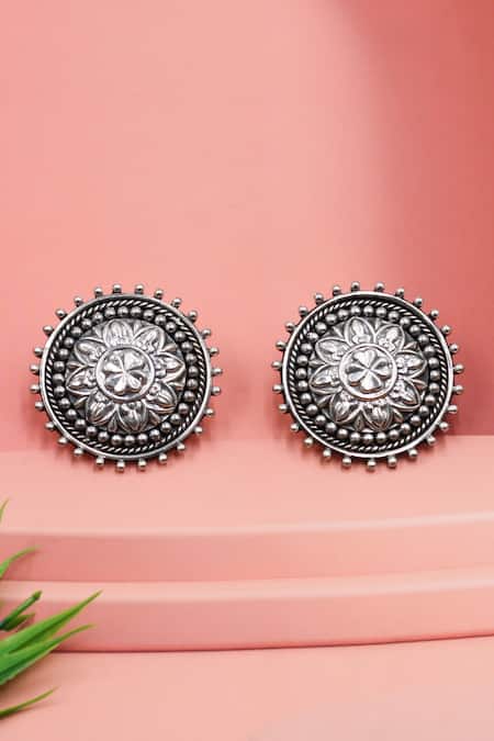 Sangeeta Boochra Heritage Blossom Silver Studs 