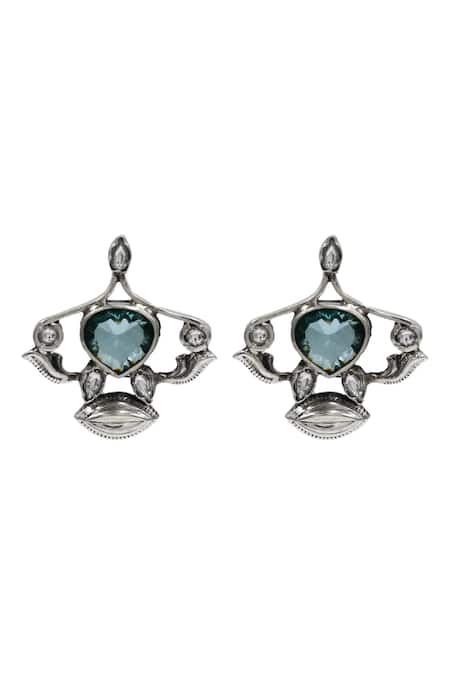 Sangeeta Boochra Heritage Bloom Handcrafted Silver Earrings 