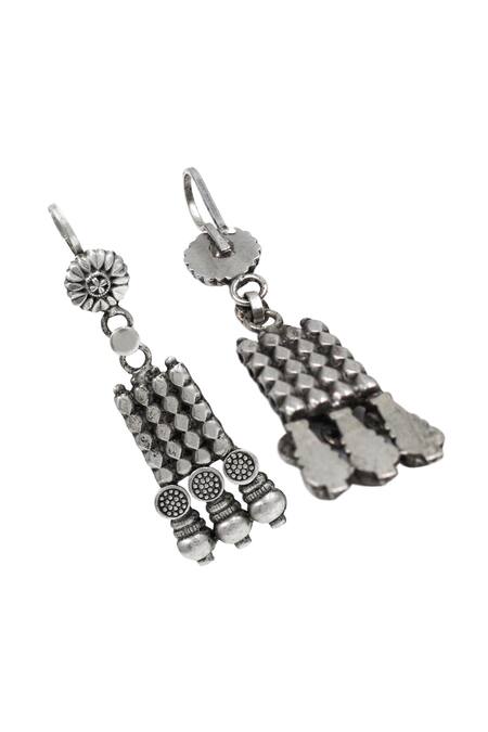 Sangeeta Boochra_Silver Plated Beads Bohemian Charm Earrings _Online_at_Aza_Fashions