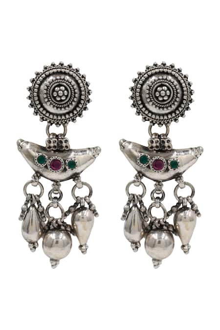 Sangeeta Boochra Heritage Oxidised Silver Earrings 