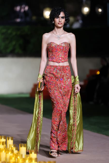 Punit Balana Amer Embroidered Corset & Skirt Set 