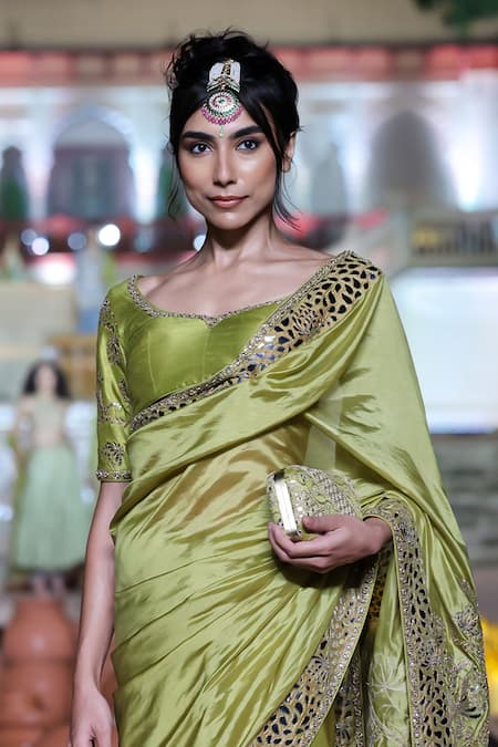 Punit Balana Patra Embroidered Saree & Blouse Set 