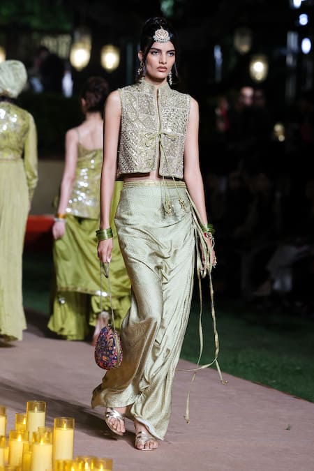 Punit Balana Marodi Embellished Waistcoat & Skirt Set 