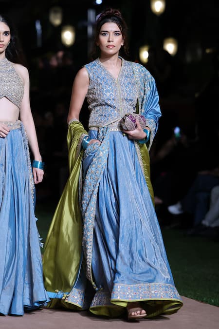 Punit Balana Amer Embroidered Koti Jacket & Lehenga Set 