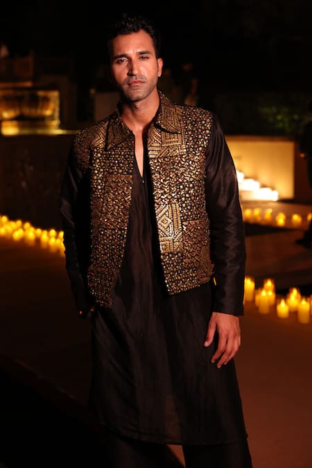 Punit Balana Coin Embroidered Jacket & Pant Set 