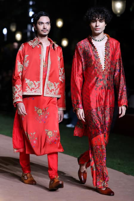 Punit Balana Surkh Laal Embroidered Jacket Kurta Set 