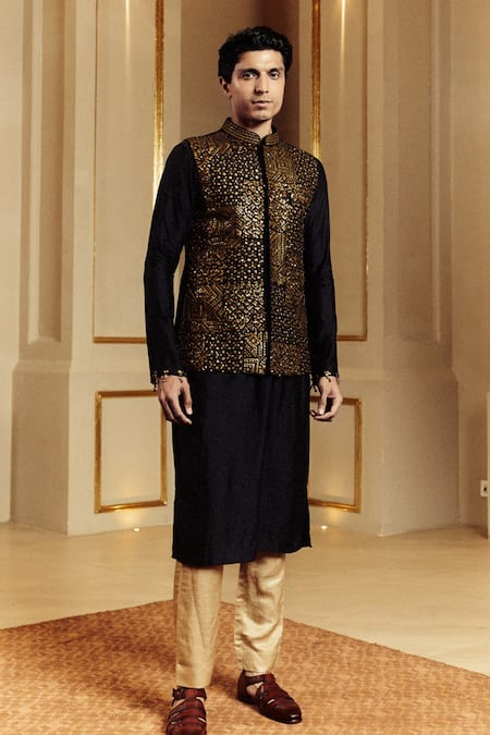Punit Balana Resham Work Bundi Kurta Set 
