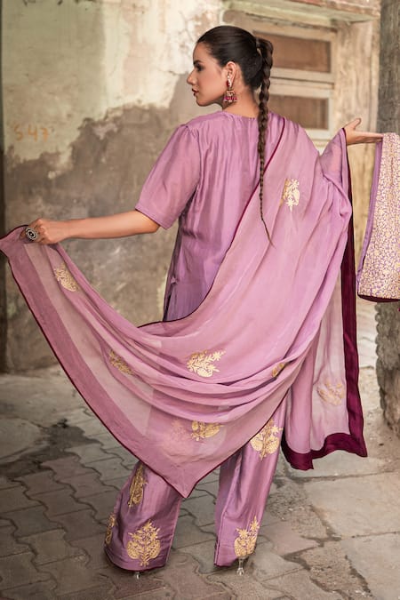 Wazir C Floral Work Kurta Salwar Set 