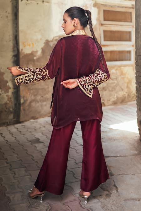 Wazir C Embroidered Jacket Pant Set 