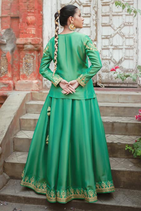 Wazir C Kashmira Tilla Work Lehenga Set 