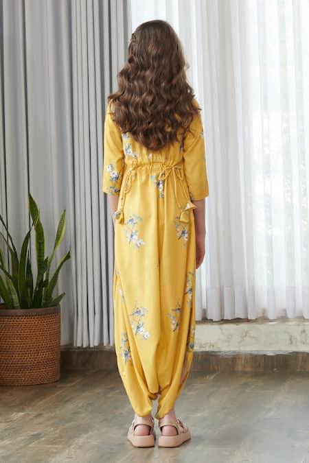 Pasha India Floral Print Draped Jumpsuit 