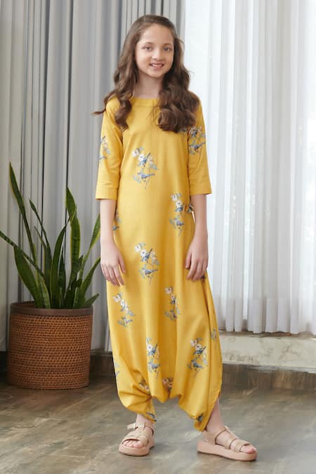 Pasha India Floral Print Draped Jumpsuit 